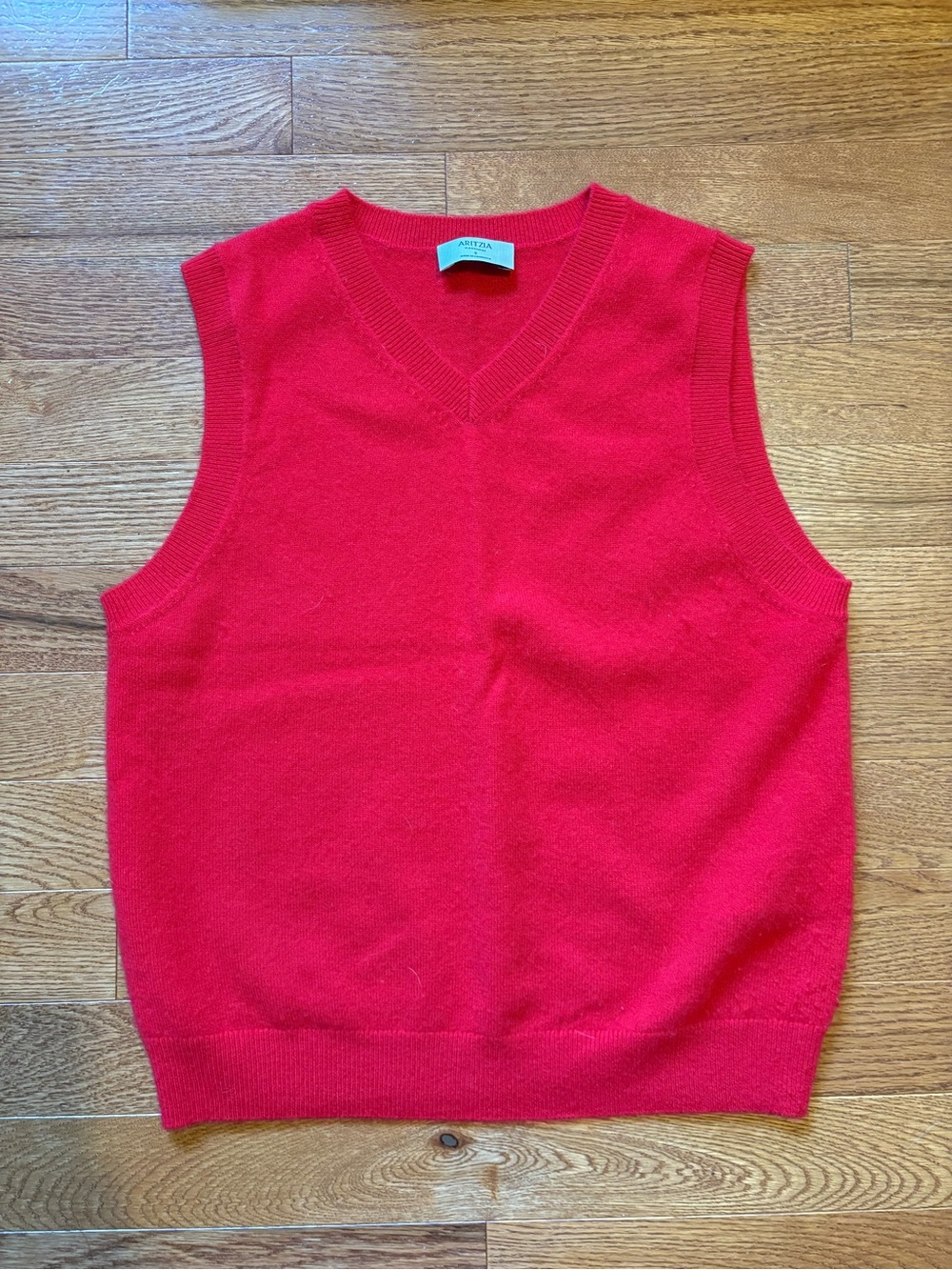 Aritzia Bright Red V-Neck Sweater Vest